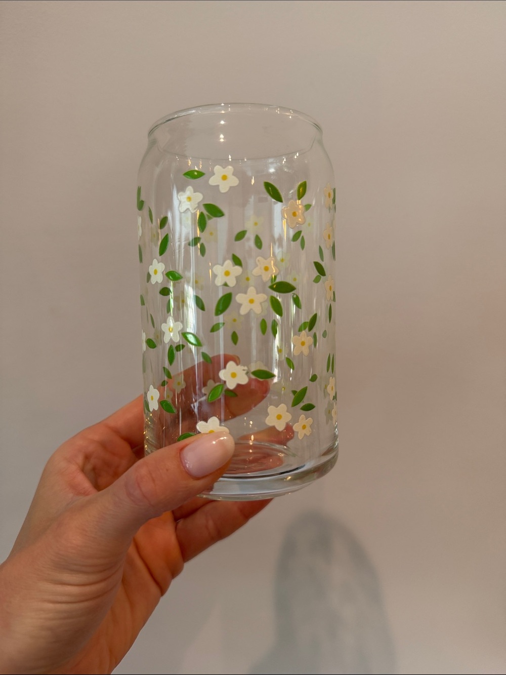 Daisy Glass Tumbler (Dishwasher Safe!)